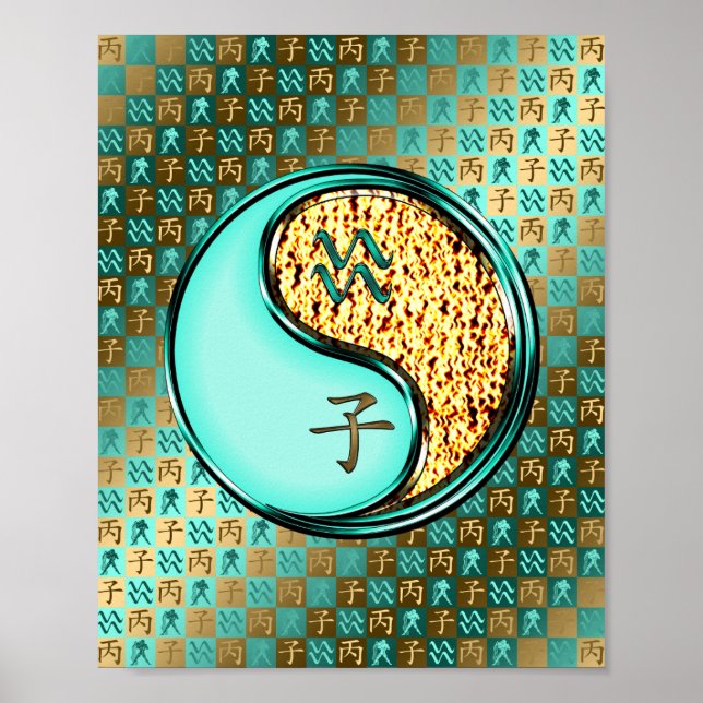 Poster Aquário e Rato de Fogo (Frente)