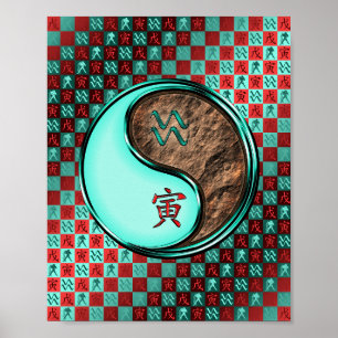 Poster Aquário e Tigre da Terra