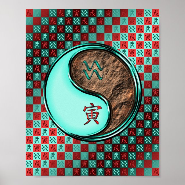 Poster Aquário e Tigre da Terra (Frente)