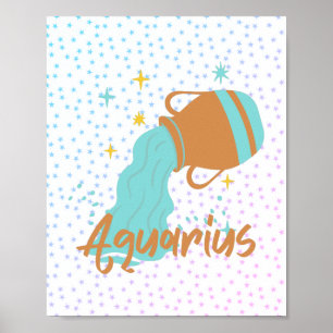 Poster Aquário Moderno Bearer de Água Zodiac