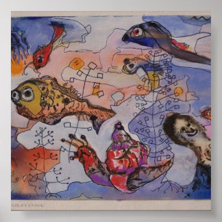 Pôster Aquarium Margret Hofheinz-Döring Aquarell 1960