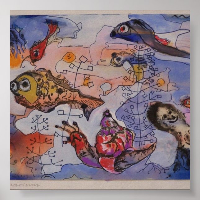 Pôster Aquarium Margret Hofheinz-Döring Aquarell 1960 (Frente)