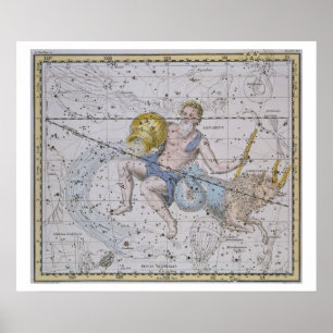Poster Aquarius and Capricorn, from 'A Celestial Atlas',