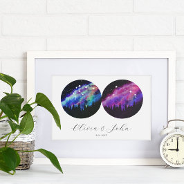 Poster Aquarius Aries Casais Personalizados Horoscópio