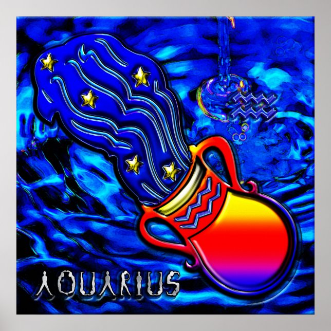 Poster Aquarius Zodiac Art (Frente)