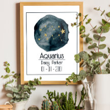 Aquarius Zodiac Sinal: Nome Personalizado e Aniver