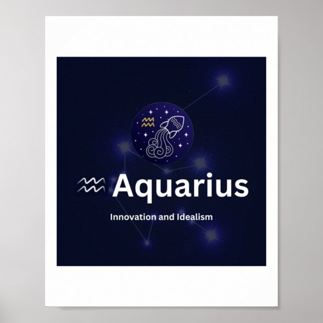 Poster Aquarius Zodiac Sinal Sticker (Frente)