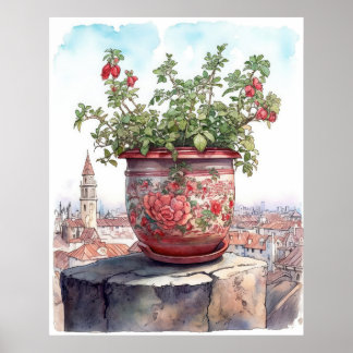Poster Aquecimento da Pote de Flor