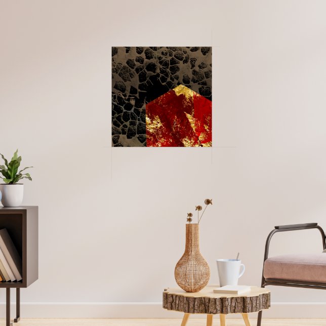 Poster Aquecimento global - Casa em chamas - Abstrato (Sala de Estar 3)