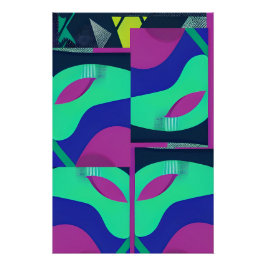 Pôster Aquele novo Memphis Mascarada Wave