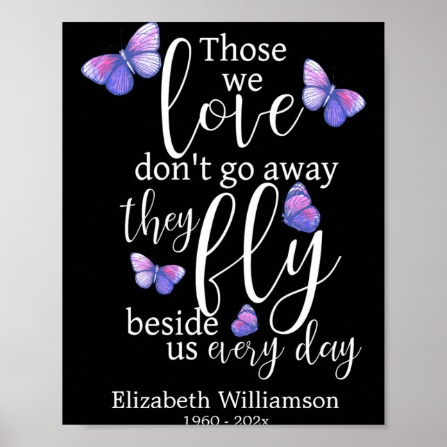 Poster Aqueles que amamos memorial funeral borboleta  (Frente)