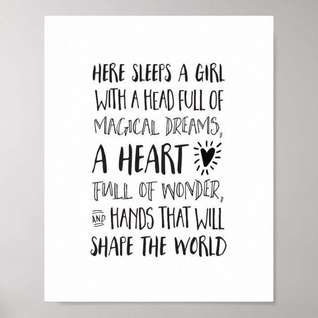 Poster Aqui dorme uma garota com um Cheio de cabeça de so (Frente)