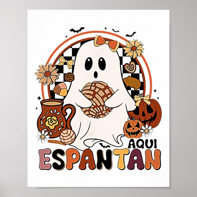 Poster Aqui Espantan! Dia De Muertos - Hall Mexicano (Frente)