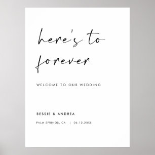 Poster Aqui está para Forever Modern Wedding Welcome