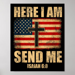 Poster Aqui Estou Envie-me Isaías 6_8 Bandeira Americana