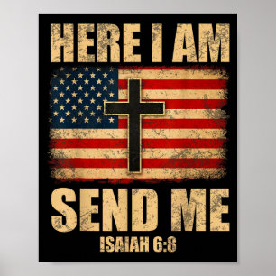 Poster Aqui Estou Envie-me Isaías 6_8 Cruz da Bandeira Am