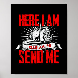 Poster Aqui Estou Eu Enviando-Me Isaiah 18:8 Bombeiro Ver