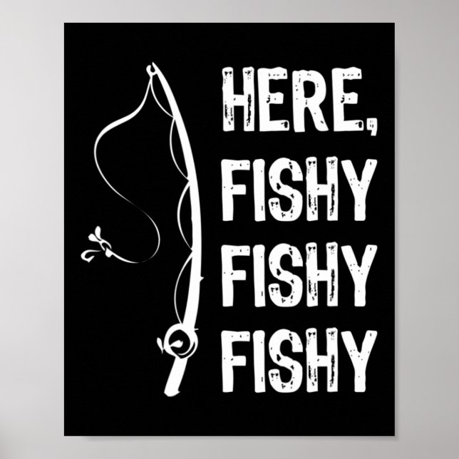 Poster Aqui O Peixe Fishirt Camisa Engraçado Camisas De P (Frente)