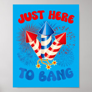 Poster Aqui Para Bater 4 de Julho Bandeira Americana Engr