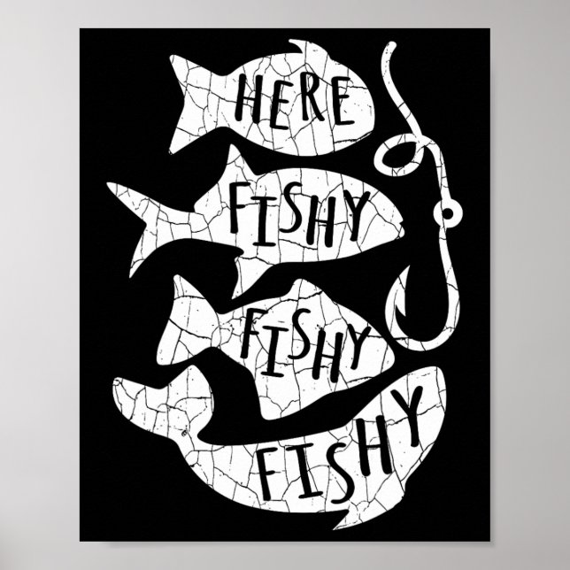 Poster Aqui Peixe Engraçado Presente Para O Pai Dos Pavim (Frente)