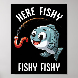 Poster Aqui Pescado Pescado Espinheiros Engraçados Pescad