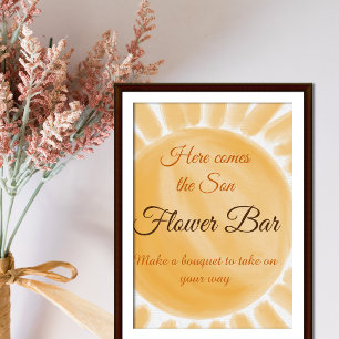 Poster Aqui vem o Bar da Flor do Chá de fraldas Sunshine