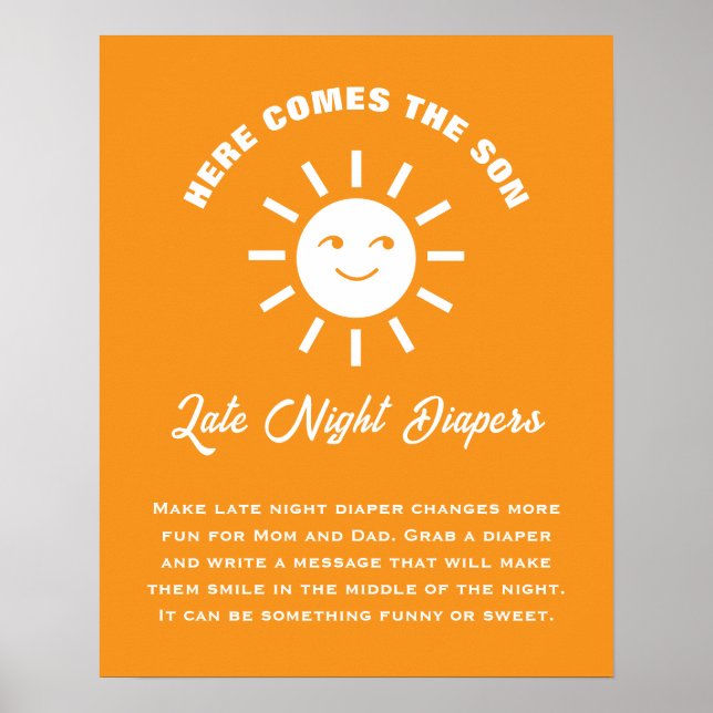 Poster Aqui Vem O Filho Chá de fraldas Tarde Fraldas Notu (Frente)