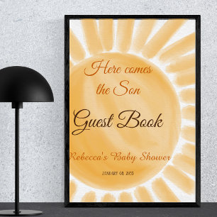 Poster Aqui Vem o Filho Raio de Sol Convidados Chá de Beb