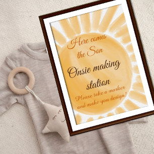 Poster Aqui vem o jogo do Chá de fraldas Son Sunshine Ray
