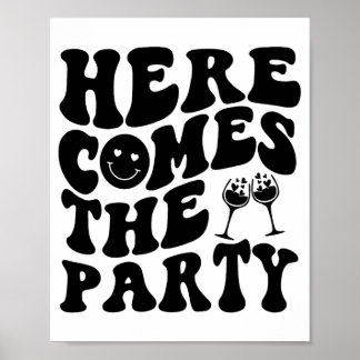 Poster Aqui Vem O Retrô Da Noiva Groovy Bachelorett