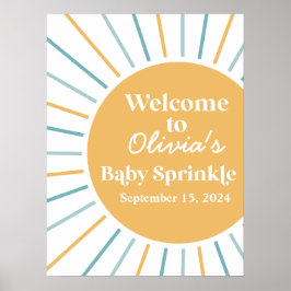 Poster Aqui Vem o Sol Boho Sunshine Baby Sprinkle