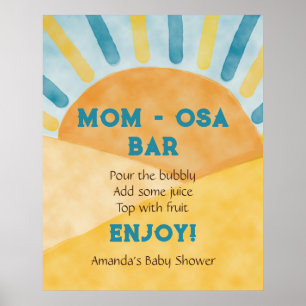 Poster Aqui Vem Raios Azuis Bar Chá de fraldas