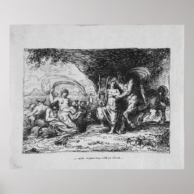 Poster Aquiles ensinados por Centaur Chiron Como Tocar Ly (Frente)