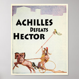Poster Aquiles Matares Hector na Ilustração da Illiad