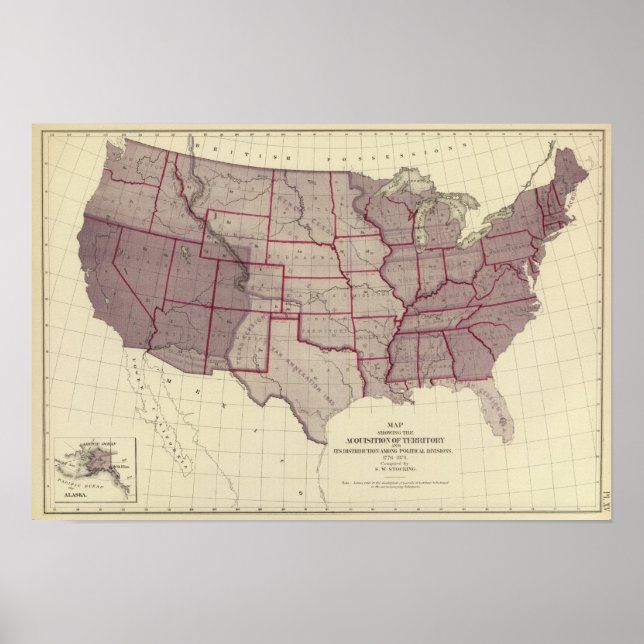 Pôster Aquisição de Territórios dos EUA (Frente)
