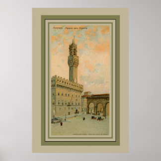 Pôster Aqurelle aquarelle Florence Palazzo Vecchio