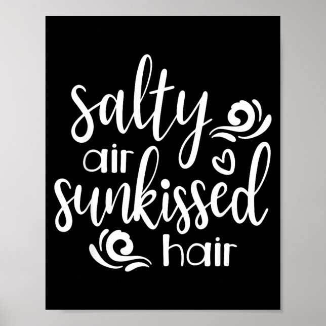 Poster Ar Salgado Cabelo Castigado Férias Verão Oceano (Frente)