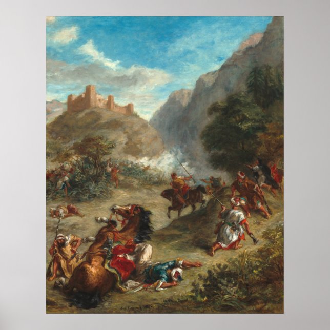 Poster Arabe Skirmishing - Eugène Boudin Fine Art (Frente)