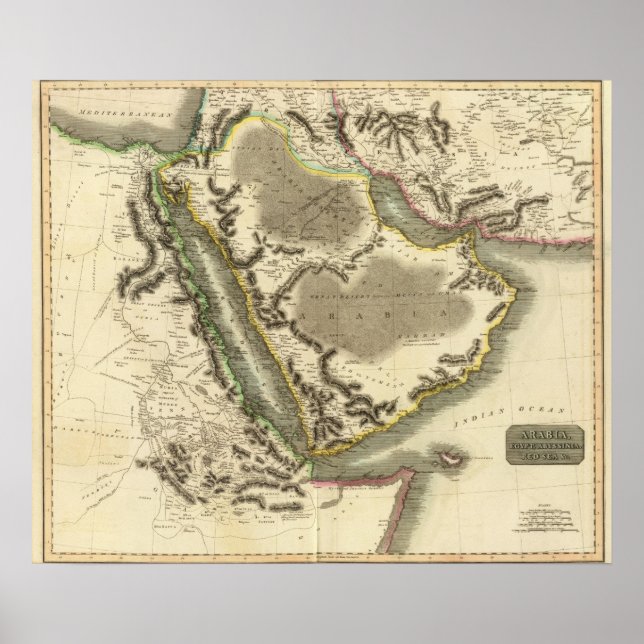 Pôster Arábia, Egito, Abissínia, Mar Vermelho (Frente)