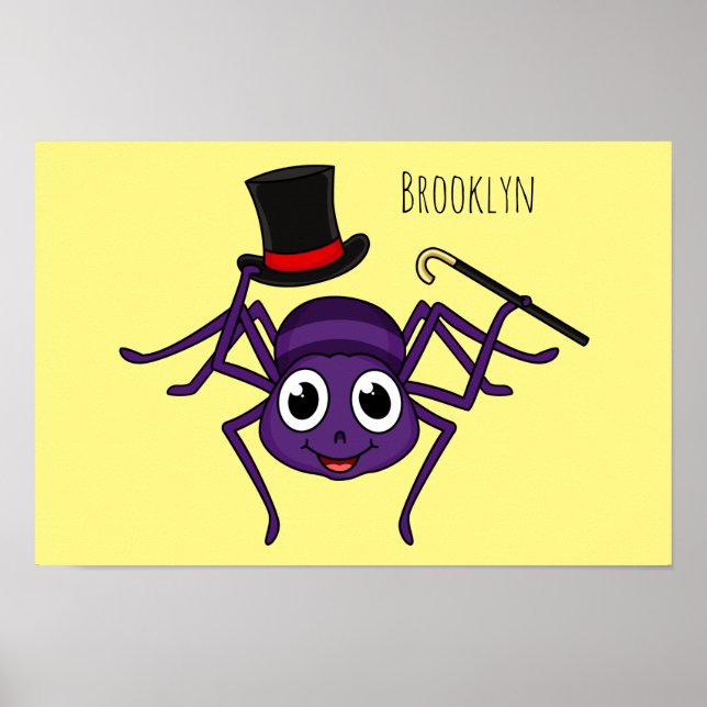 Poster Aranha-branca no desenho do chapéu (Frente)