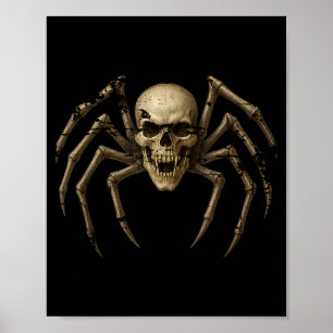 Poster Aranha de Crânio Assustador - Traje de Halloween G