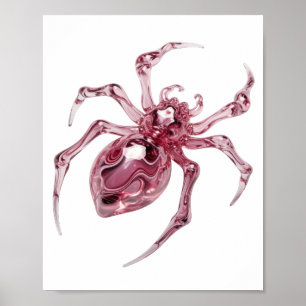 Poster Aranha de Vidro em Vidro Rosa Intenso Design