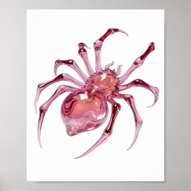 Poster Aranha de Vidro Prateada e Ousada (Frente)