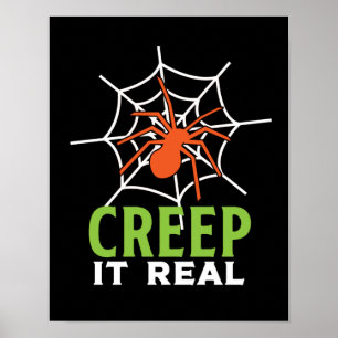 Poster Aranha-Dia de as Bruxas engraçado Muito Assustado
