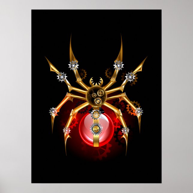Poster Aranha-do-galo em preto (Frente)
