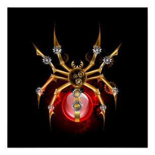 Pôster Aranha-do-galo em preto