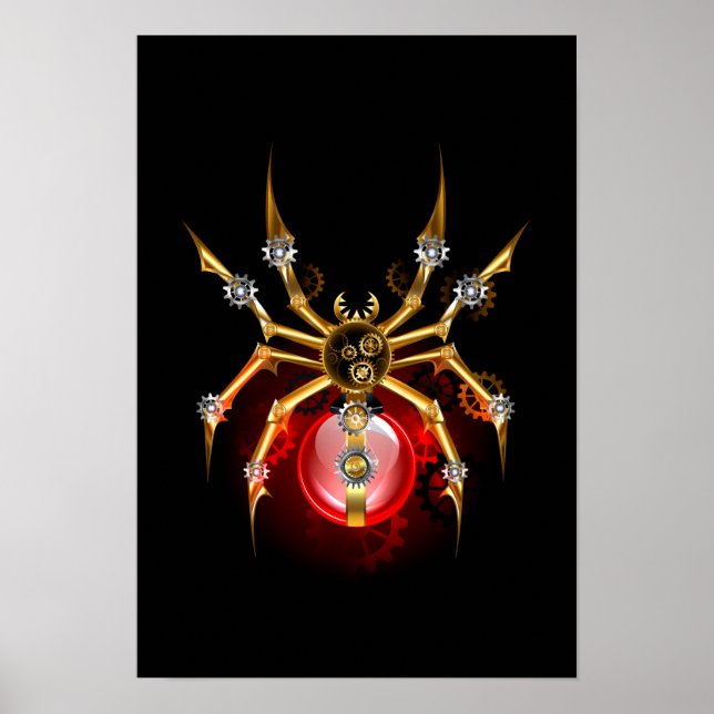 Poster Aranha-do-galo em preto (Frente)