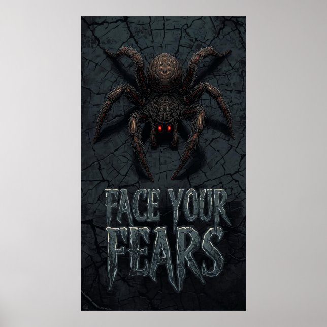 Poster Aranha do Horror Gótico - Encarada Seus Medos (Frente)