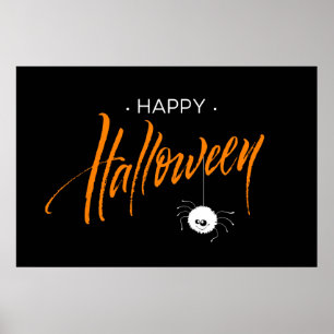 Poster Aranha Gira-Gato Feliz de Halloween