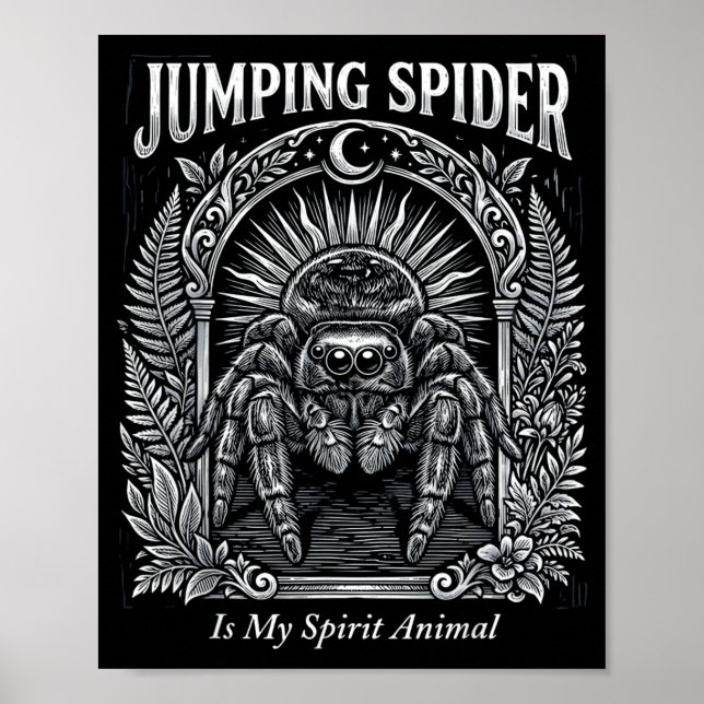 Poster Aranha saltadora é aranha animal espiritual místic (Frente)